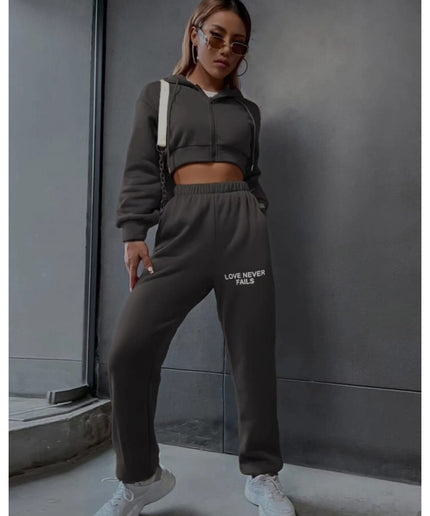 Sexy Crop Top & Pant Tracksuit Set