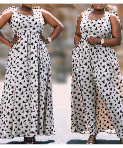 Tie Shoulder Maxi Dress