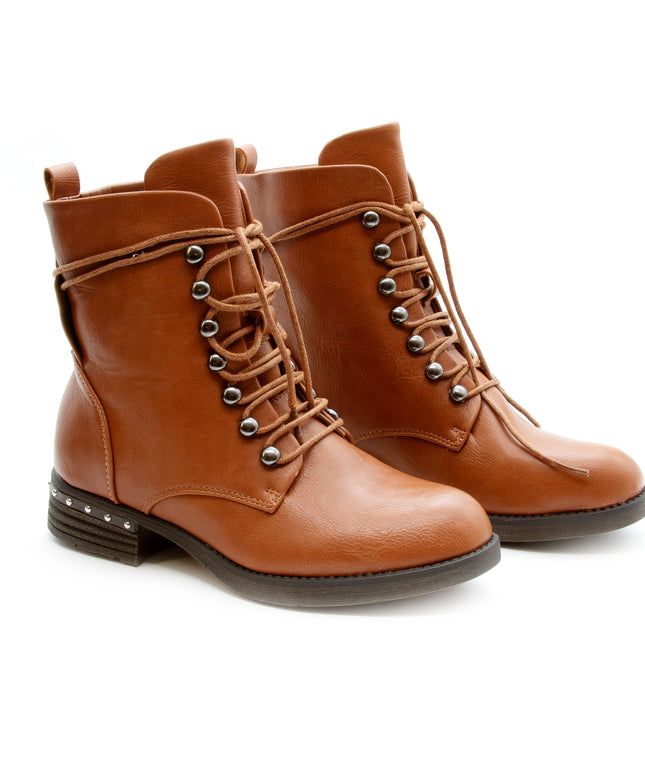 Super Casual boots Trappers Made of Eco Leather brown.