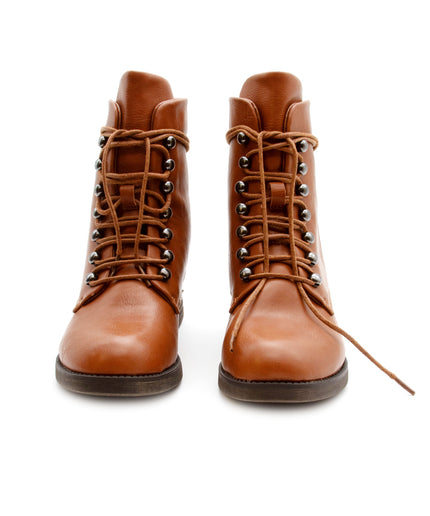 Super Casual boots Trappers Made of Eco Leather brown.