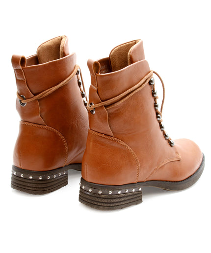 Super Casual boots Trappers Made of Eco Leather brown.