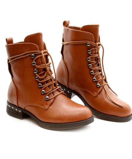 Super Casual boots Trappers Made of Eco Leather brown.