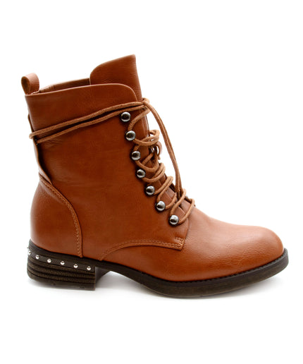 Super Casual boots Trappers Made of Eco Leather brown.