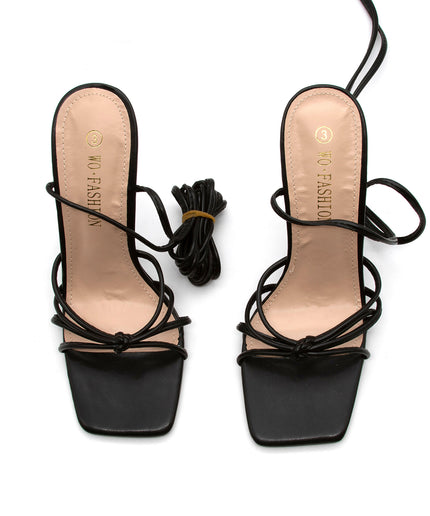 Bow Detail Strappy Heel Sandals.