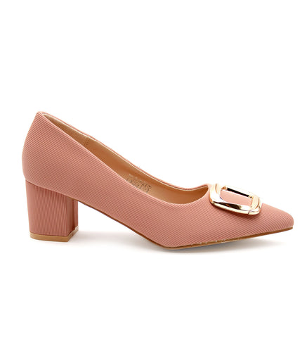 Pumps Square Buckle Office High Heels Pointed Toe Shoes.