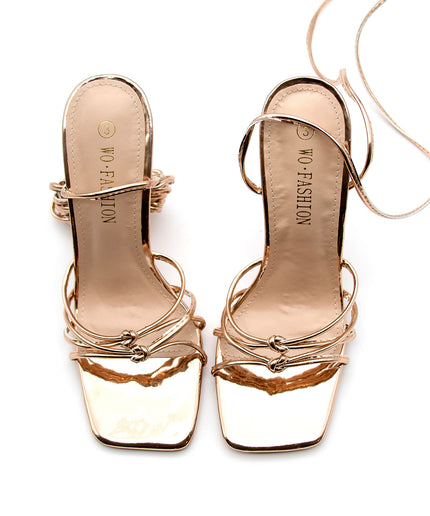 Bow Detail Strappy Heel Sandals.