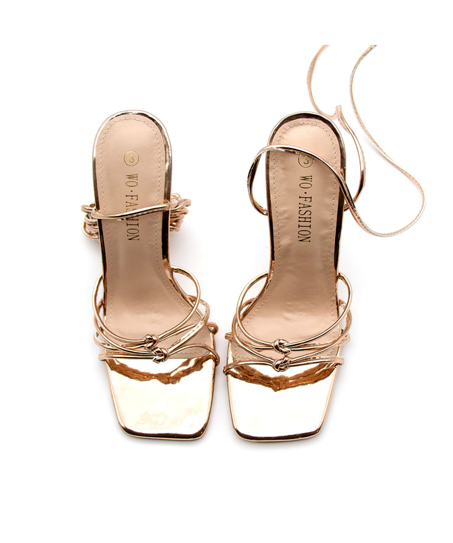 Bow Detail Strappy Heel Sandals.