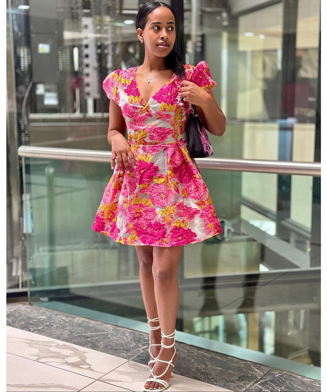 Floral Mini Puff Sleeve Dress