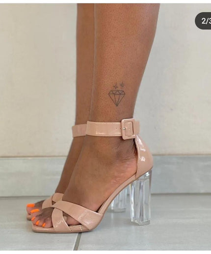 Vintage Ankle Strap Transparent Heels