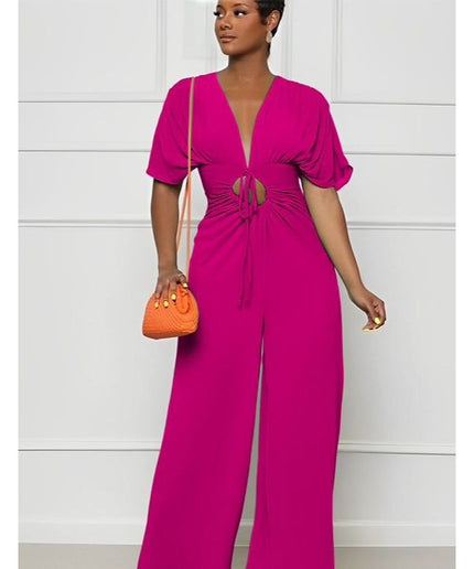 Vintage V-Neck Jumpsuit