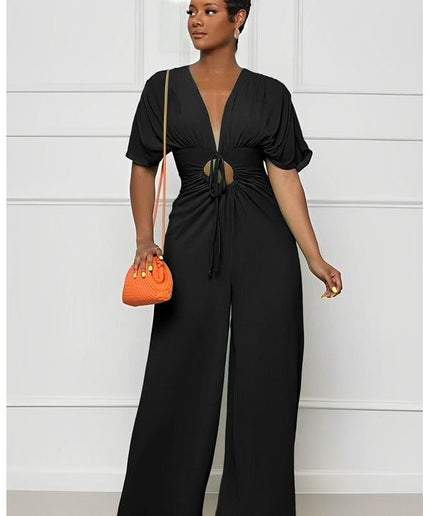 Vintage V-Neck Jumpsuit