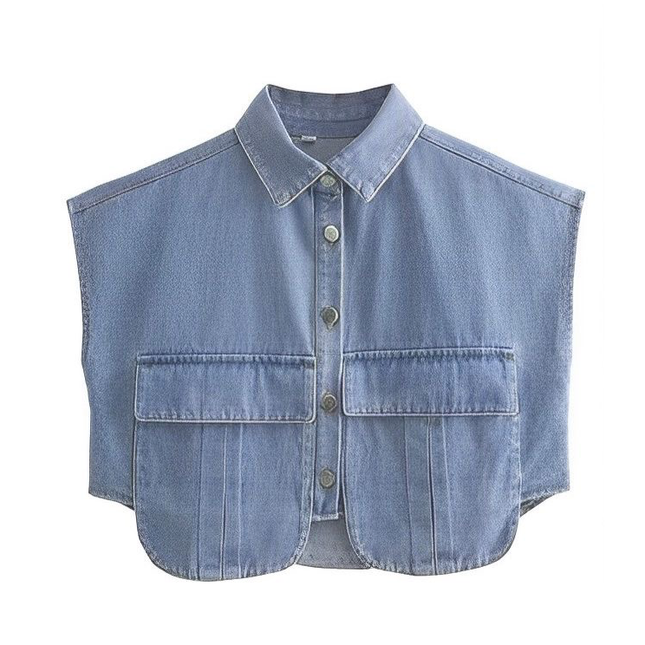 Denim Short Sleeve Shirt.