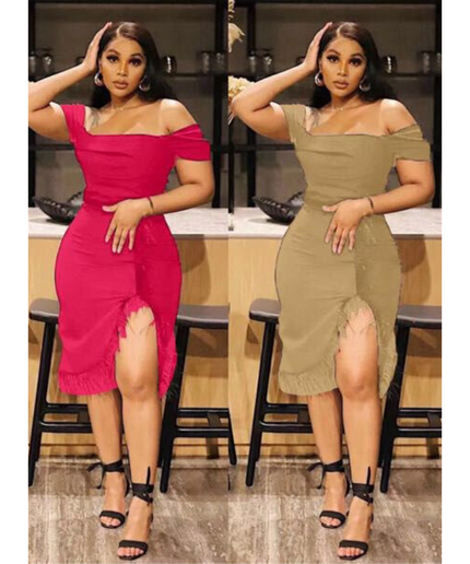 Off Shoulder Slit Dress