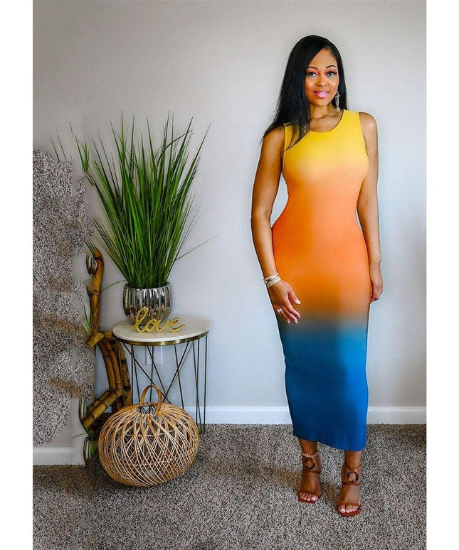 Sleeveless Round Neck Bodycon Dress