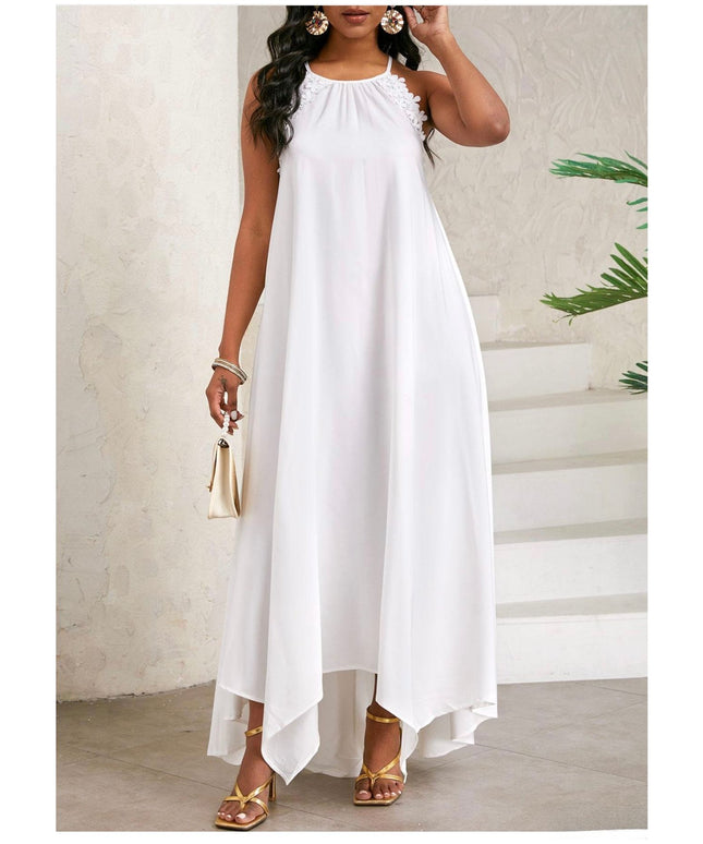 Bow Back Spaghetti Strap Backless Elegant Dress.