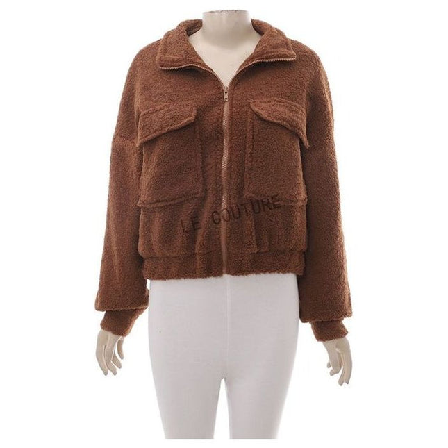 Cargo Long Sleeve Woolen Jacket