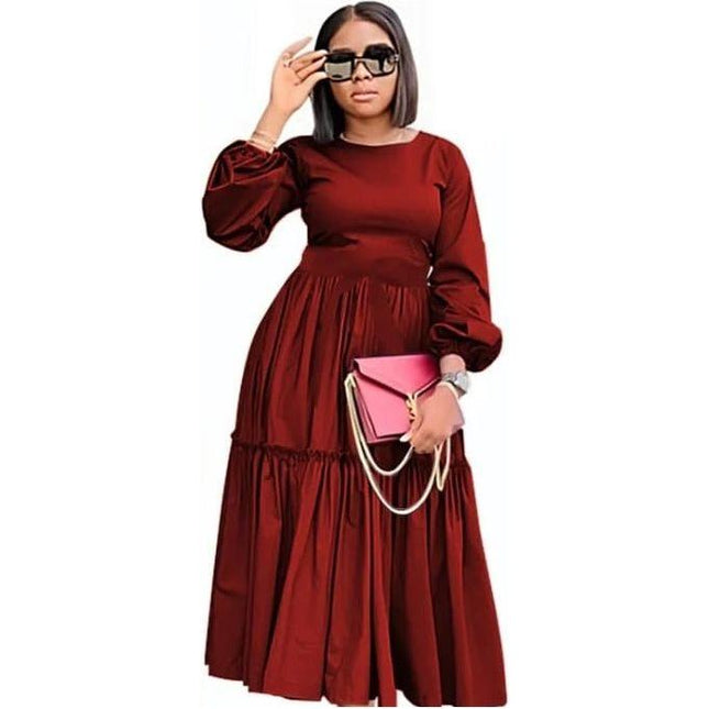 Round Neck Long Sleeve Dress