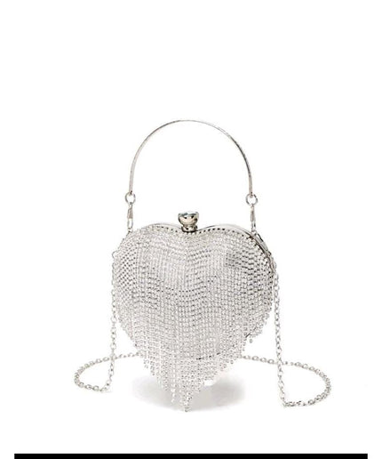 Rhinestone Love Clutch Handbag