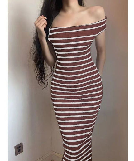 Knitted Off Shoulder Bodycon Dress