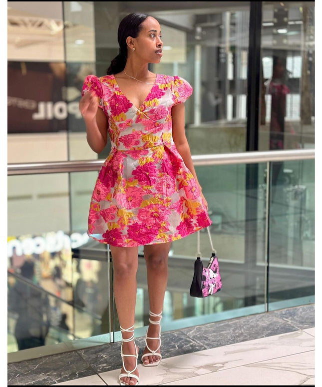 Floral Mini Puff Sleeve Dress