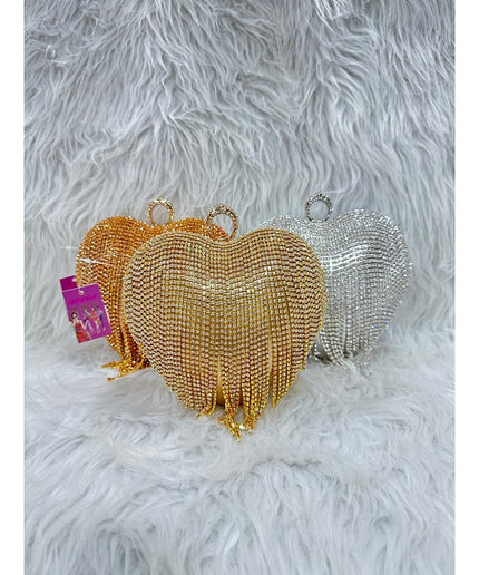 Rhinestone Love Clutch Handbag