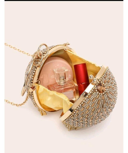 Rhinestone Round Clutch Handbag