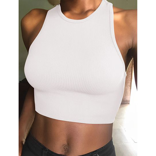 Sleeveless Solid Color Crop Top