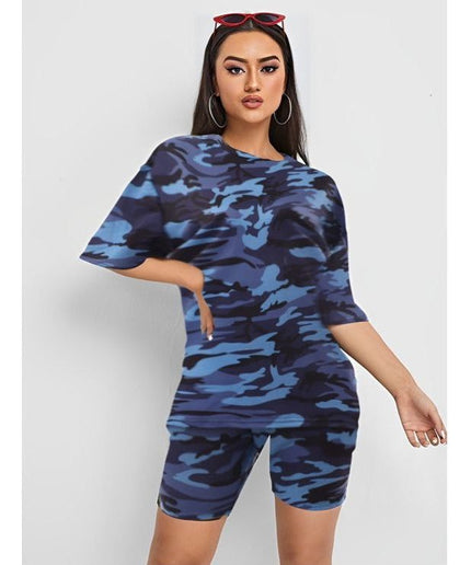 Print Camouflage Two Piece Set