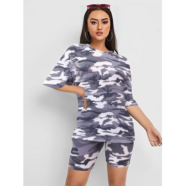 Print Camouflage Two Piece Set