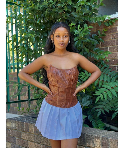 Faux Leather Corsets Top