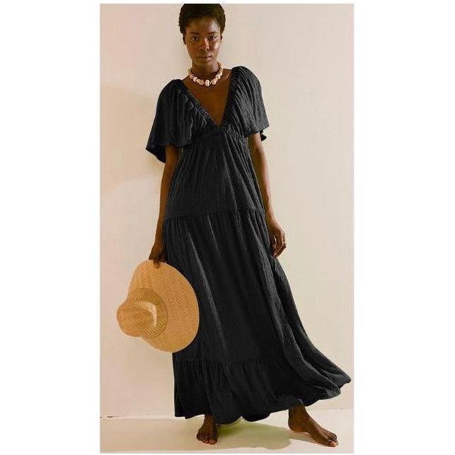 Ruffle Sleeve Maxi Dress