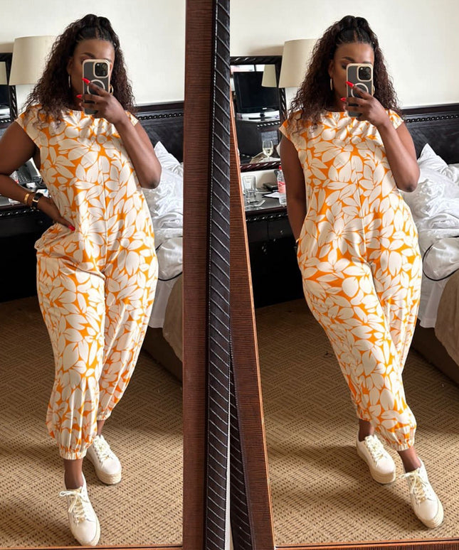 Sleeves Floral Jumpsuit