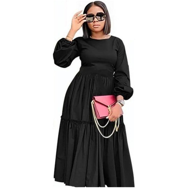 Round Neck Long Sleeve Dress