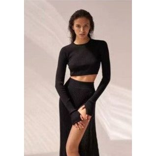 Sexy Knitted Top & Skirt Set