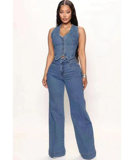 Denim Sleeveless Top & Pant Set