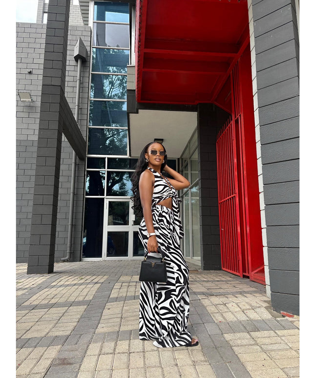 Sexy Summer Loose Women's Zebra Stripe Wide-Leg Pants