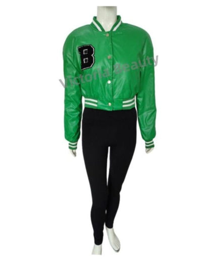 Buttoned Leather Baseball Jacket