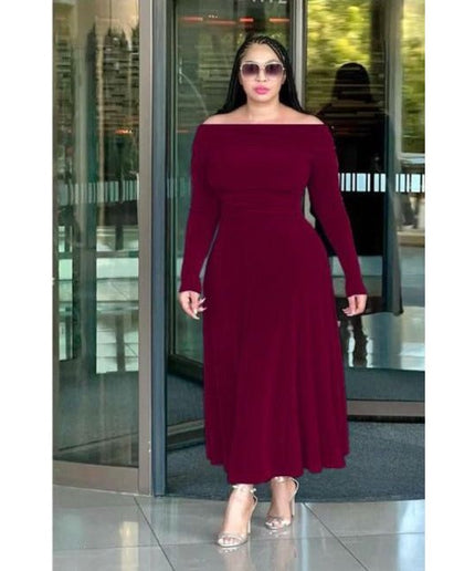 Off Shoulder Long Sleeve Dress