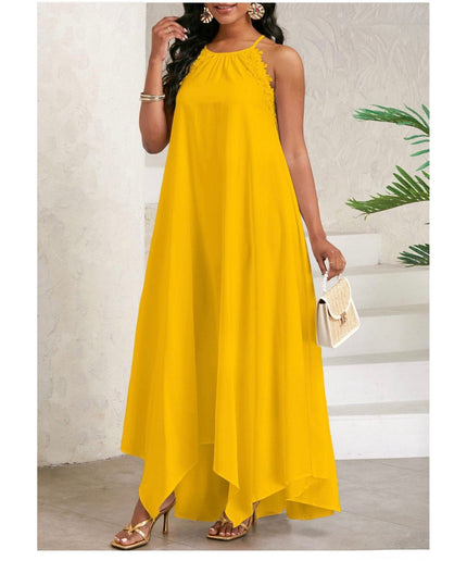 Bow Back Spaghetti Strap Backless Elegant Dress.