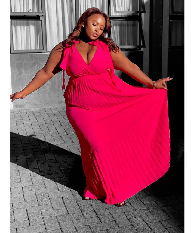 Plus Size Pleated Maxi Dress.