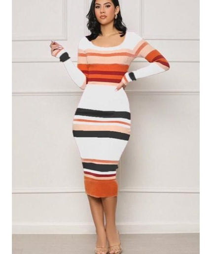 Knitted Round Neck Bodycon Dress