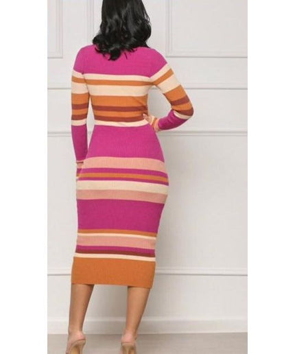 Knitted Round Neck Bodycon Dress