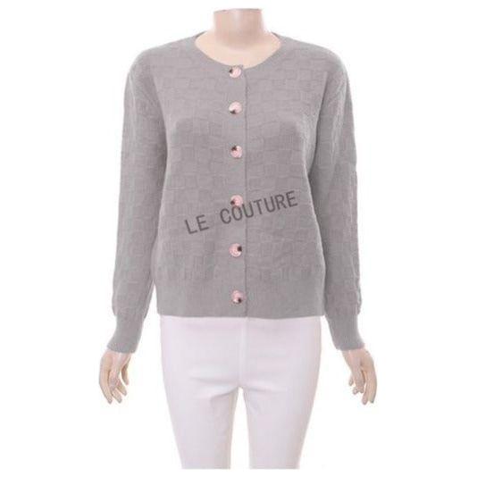 Buttoned Knitted Long Sleeve Top