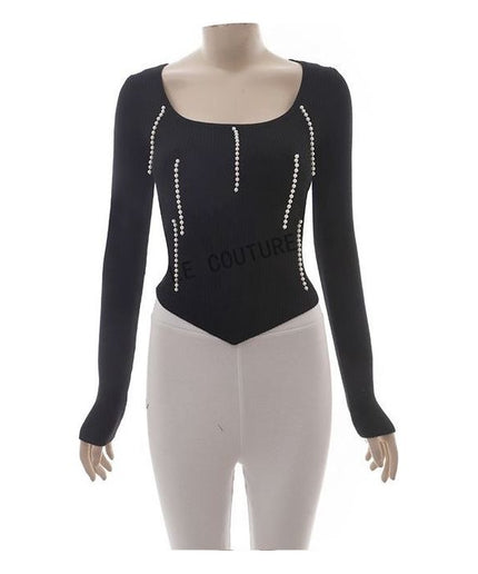 Long Sleeve Beads Top