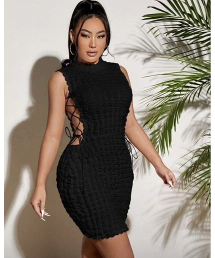 Sleeveless Turtleneck Bodycon Dress