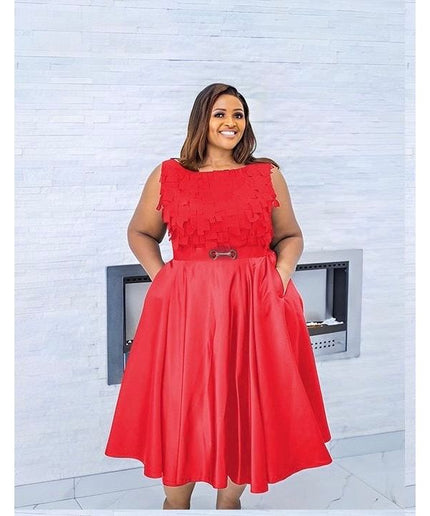 Sleeves Plus-Size Dress