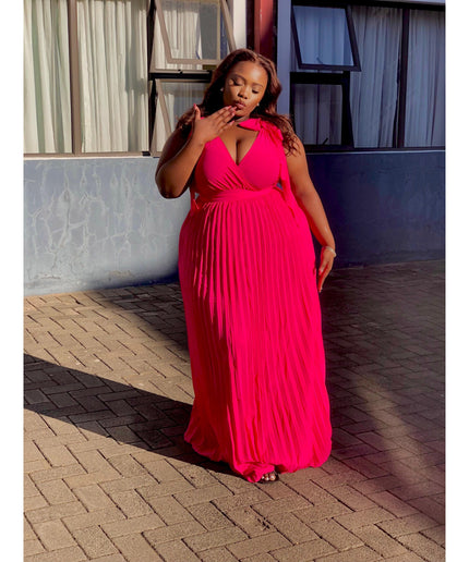 Plus Size Pleated Maxi Dress.