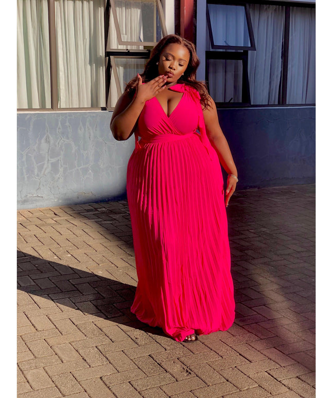 Plus Size Pleated Maxi Dress.