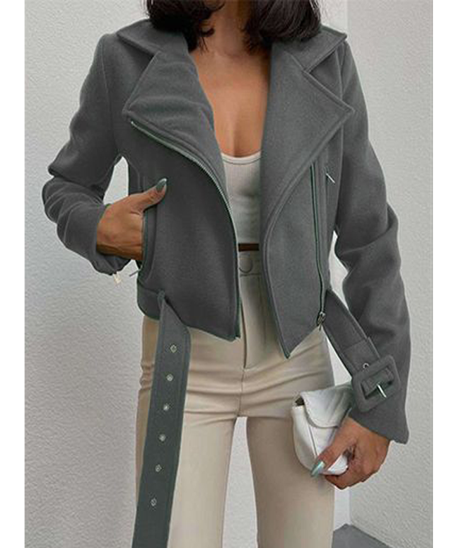 Cropped Side Pockets Jacket