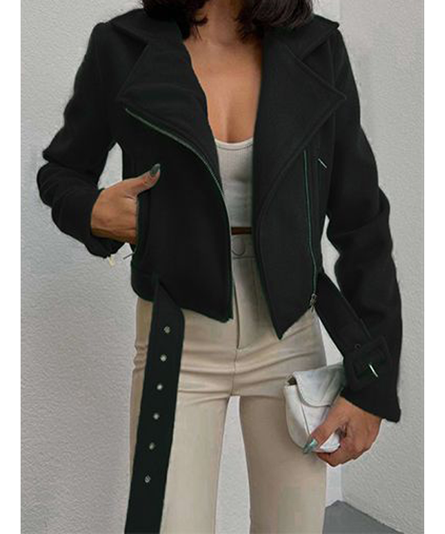 Cropped Side Pockets Jacket